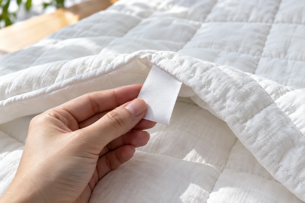 羽毛布団をクリーニングへ出す前に｜表示・生地・圧縮の相談メモの説明用イメージ